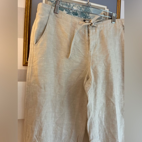 Linen Cream Pants Size Large - Picture 3 of 7